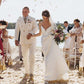 Beach wedding dress, low back, open back, Plus size / Lily