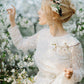 Floral lace wedding dress with long sleeves, Bohemian, Romantic  bridal gown /FELICIA 1