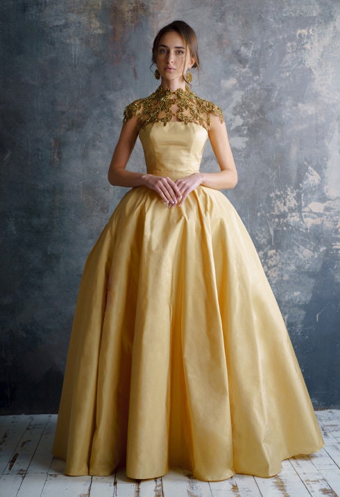 Gold wedding dress