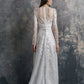 Long sleeve wedding dress boho/ ANGELINA