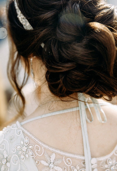 Open back simple wedding dress/ Melena
