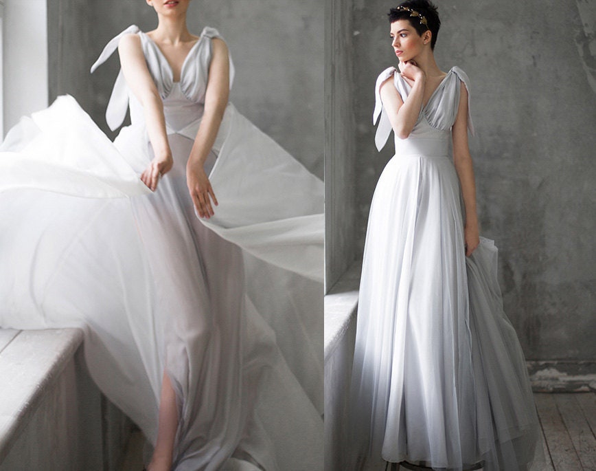 Gray Wedding dress/ Aminta