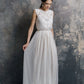 Boho wedding dress, bohemian, lace , simple , vintage bridal gown/ Nadia
