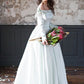 Blue wedding dress with open shoulders, winter  bridal gown /Adelphi