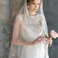 Embroidered wedding dress, delicate lace tulle,  handmade embroidery, natural silk/ ANIMAISA