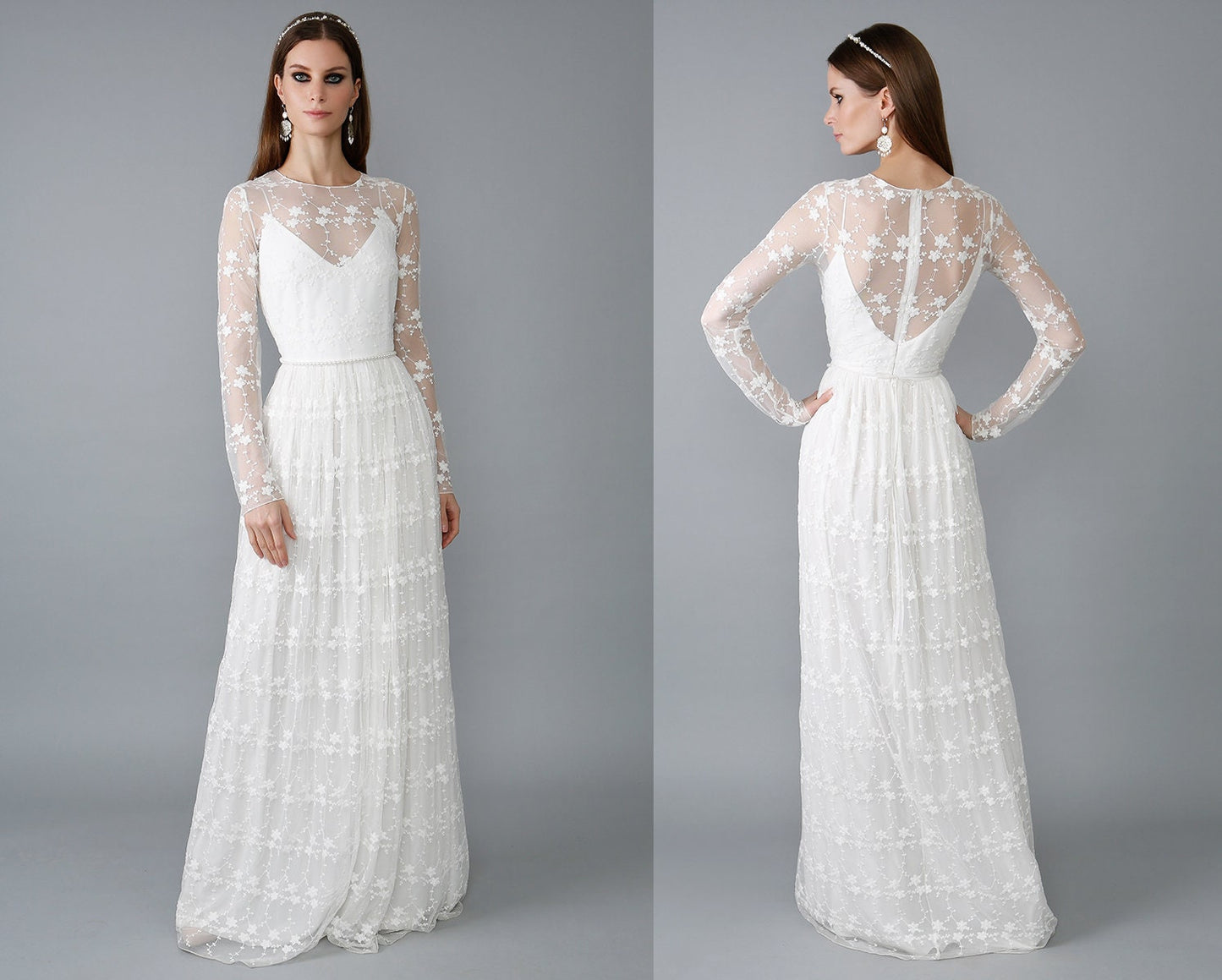 Long sleeve lace wedding dress/Felicia