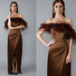 Evening feather dress, Custom evening dress/Rianna 1