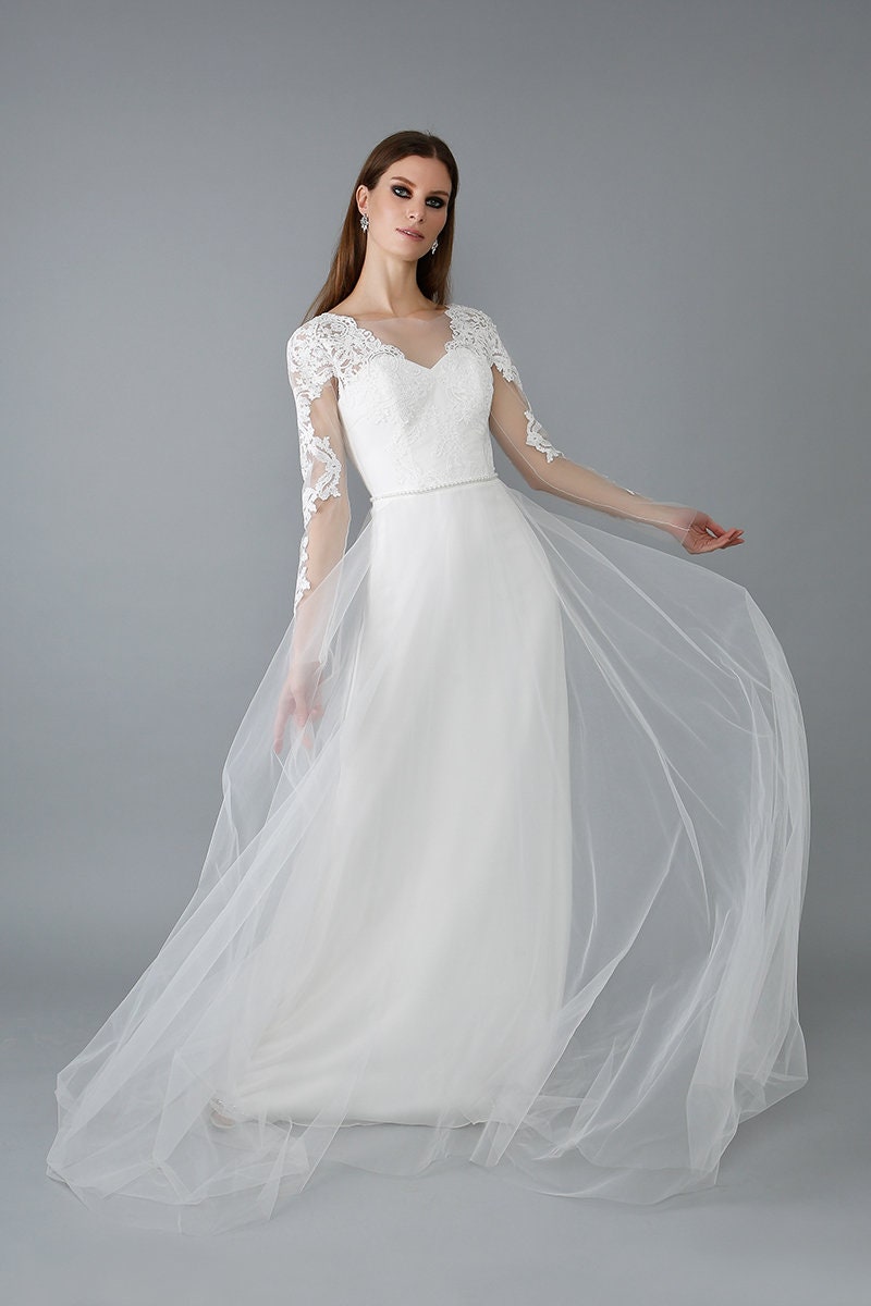 Lace wedding dress boho/ Kinika