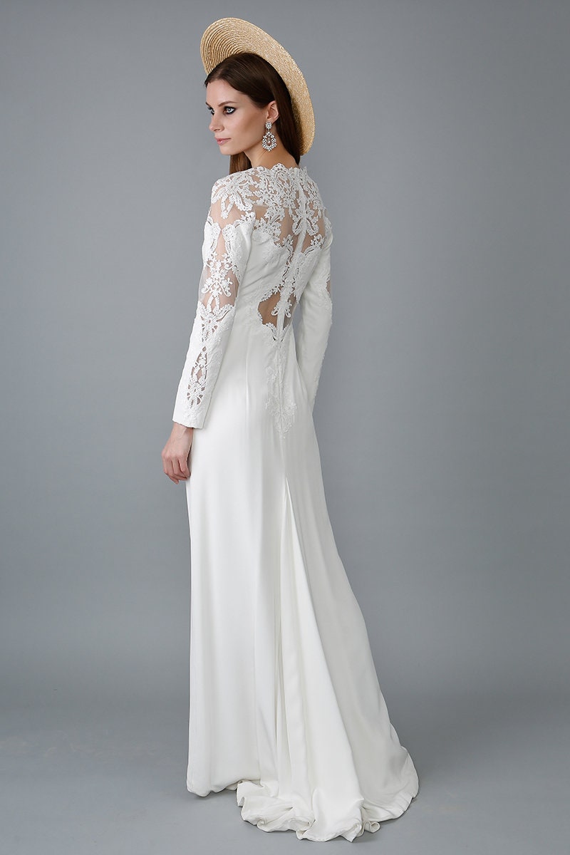 Boho lace wedding dress/ Veronika