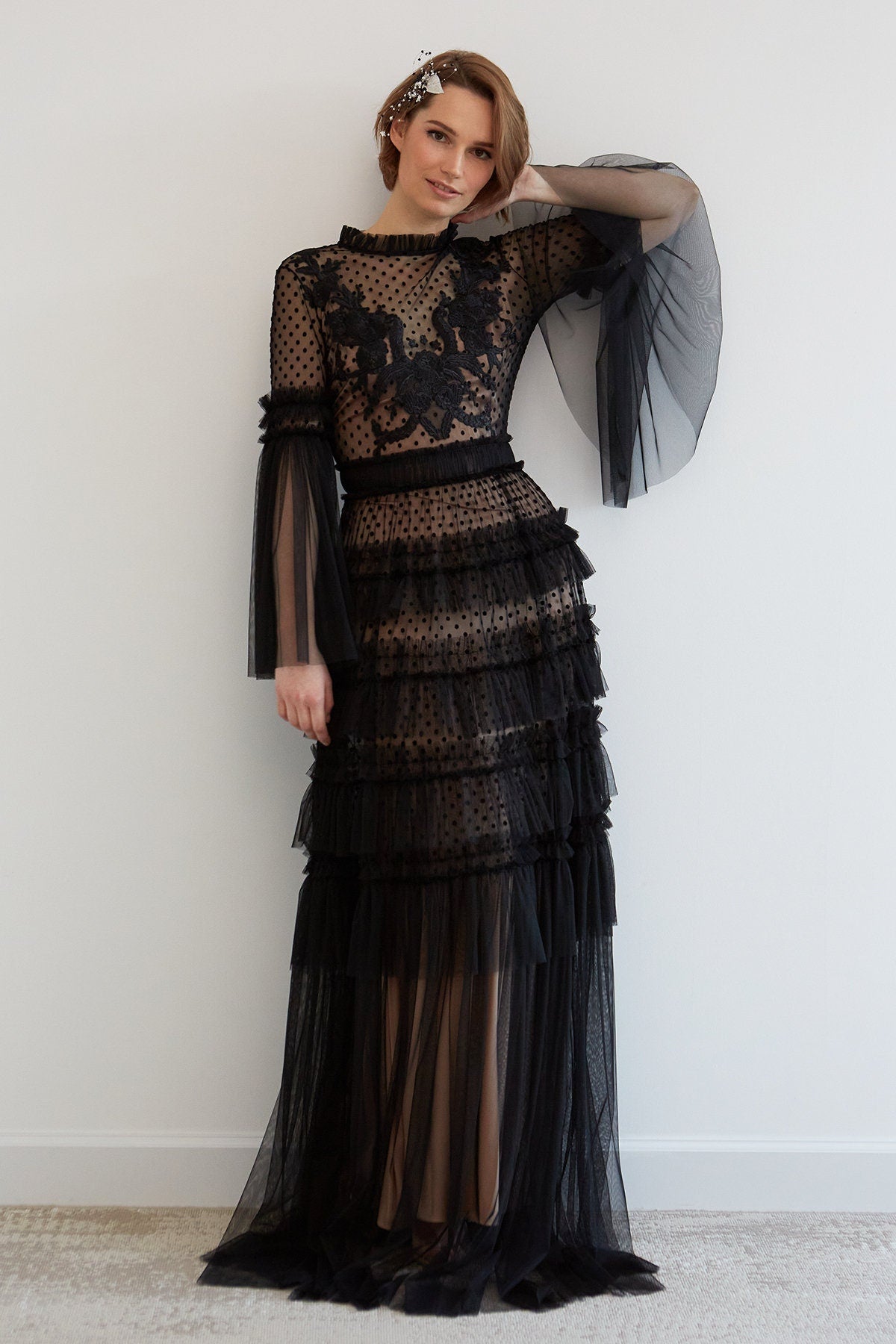 Black wedding dress lace/ Lora